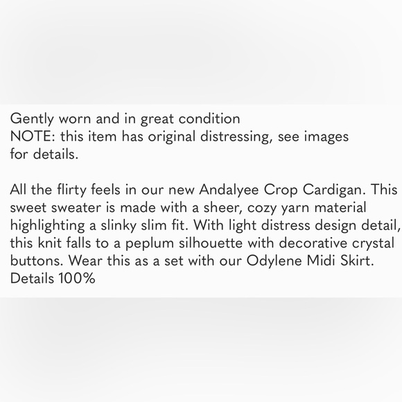 Trade/sell LSF SET Andalyee Cropped Cardigan xs & Odeylene Midi Skirt small EUC - Picture 8 of 15